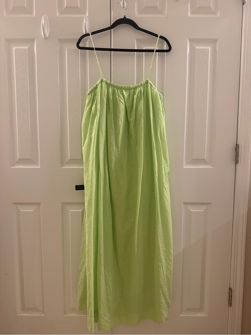 H&M Light Lime Spaghetti Strap Maxi Dress